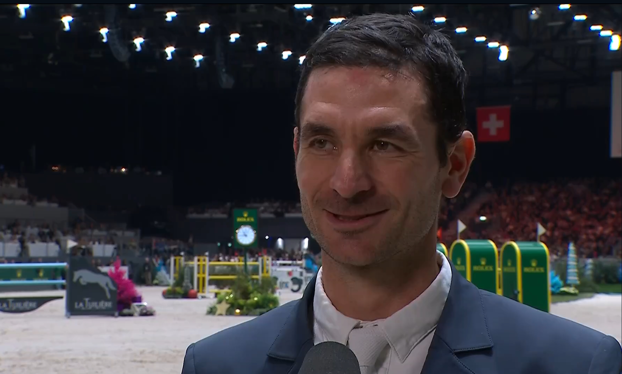 CSI5* Genf/SUI Der Schweizer Steve Guerdat gewinnt das mit 500.000
