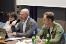 Foto: Präsident François Mathy JR (Bildmitte), Eleonora Ottaviani und Richard Vogel Fotograf: IJRC/F. Petroni Foto: Präsident François Mathy JR (Bildmitte), Eleonora Ottaviani und Richard Vogel Fotograf: IJRC/F. Petroni