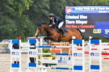 Foto: Doppelsieger Thore Stieper und Criminal Blue: Das Erfolgsduo aus Hohenaspe siegte in beiden S-Springen am Finaltag bei den Ladelunder Springtagen - Fotograf: RathmannVerlag/Malina Blunck