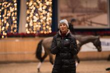 Foto: Das Foto zeigt Reitmeisterin Ingrid Klimke bei einer Veranstaltung des CHIO Aachen CAMPUS im Allianz Park - Fotograf: Jil Haak/CHIO Aachen CAMPUS