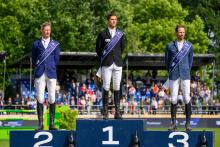Foto: Das Podium des Logines Global Champions Tour Grand Prix of Riesenbeck 2026 - Fotograf: Equitaris