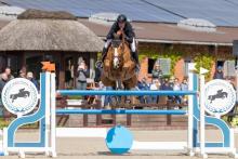 Foto: Zielstrebig geritten - Robin Naeve und Benur du Romet im Großen Preis des CSE Ehlersdorf - Fotograf: Ch. Beeck