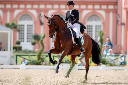 Foto: Mit Power zum Sieg - Wiesbadens Rekordsiegerin Isabell Werth auf Don Johnson FRH - Fotograf: Sportfotos-Lafrentz.de