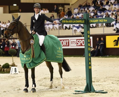 Foto: Steve Guerdat, winner of the Major in Geneva 2015 - Fotograf: Rolex Grand Slam of Show Jumping/Kit Houghton