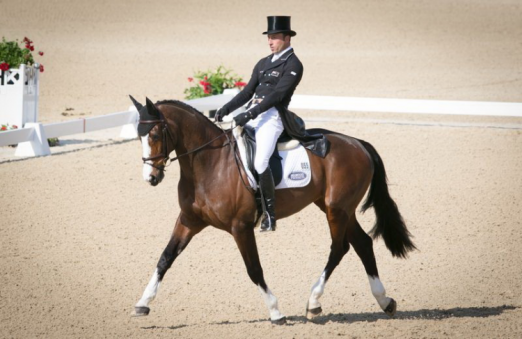 Tim Price (NZL) on Wesko (pictured) is now joint leader with Michael Jung (GER) on La Biosthetique Sam FBW after Dressage at the Rolex Kentucky Three-Day Event (USA), third leg of FEI Classics™ 2014/2015. (Anthony Trollope/FEI).