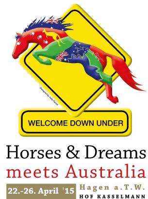 Das Logo von Horses & Dreams meets Australia. (designed by Kate Farrell • © P.S.I. GmbH - Horses & Dreams)