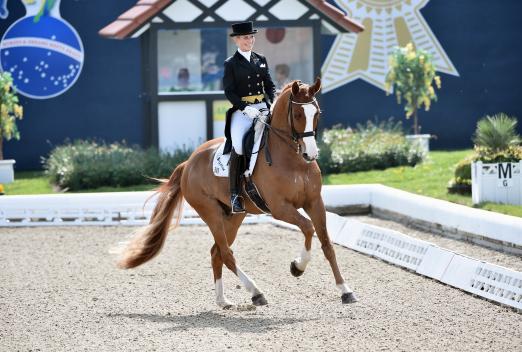 Foto: Siegerin der ersten Abteilung der Einlaufprüfung Nürnberger Burgpokal, Isabel Bache - Fotograf: Karl-Heinz Frieler 