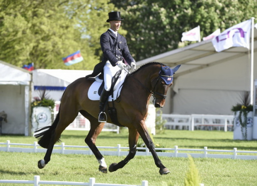 Foto: Clark Montgomery (USA) produces a superb performance on Loughan Glen to take the lead after Dressage at the Mitsubishi Motors Badminton Horse Trials, fourth leg of the FEI Classics™ series. - Fotograf: Kate Houghton/FEI.