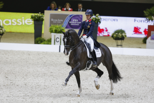 The multiple world-record-breaking British partnership of Charlotte Dujardin and Valegro claimed the Reem Acra FEI World Cup™ Dressage 2014 title at Lyon, France last April. The 2014/2015 Western European League qualifying season begins this weekend at Odense in Denmark. (FEI/Dirk Caremans) 