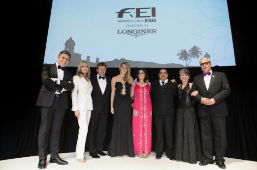 The five winners of the FEI Awards 2015, the “Oscars of the equestrian world”, were tonight presented with their awards by Hollywood actress Bo Derek, at a Longines sponsored glittering gala dinner in the Puerto Rican capital city of San Juan. (Richard Juilliart/FEI) 