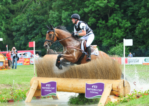 Olympic, World and European champion Michael Jung riding La Biosthetique Sam for Team Germany, winners of the FEI Nations Cup™ Eventing 2012 and 2014. The combination is pictured here at Strzegom (POL) in 2014. (Leszek Wójcik/FEI) 