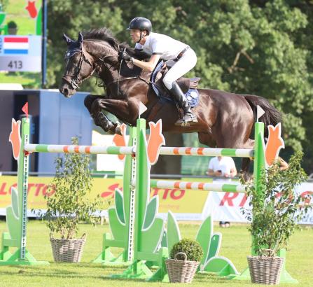 Foto: Gerben Morsink aus den Niederlanden und Navarone Z auf dem Weg zum Sieg im Ricosta Championat in Donaueschingen - Fotograf: Roger Müller/ ROM-Foto