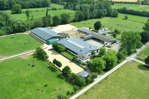 Foto: Die perfekte Infrastruktur des Gestütes „Letter Berg“ in Coesfeld bietet ideale Rahmenbedingungen sowohl für die erste Hannoveraner Stuten- und Fohlenschau im Münsterland als auch für die Zuchtstutenprüfung - Fotograf: Privat