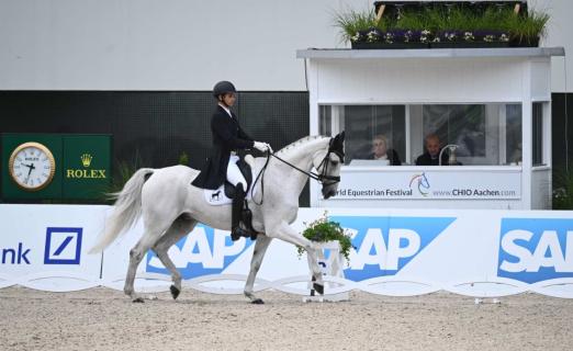 Christoph Wahler und Carjatan S in der Teilprüfung Dressur. - Fotograf: CHIO Aachen/ Hubert Fischer 