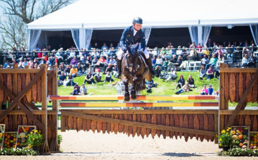 Michael Jung (GER) and FisherRocana FST finish on their Dressage score to win the Rolex Kentucky Three-Day Event (USA), third leg of the FEI Classics™ 2014/2015. (Anthony Trollope/FEI) 