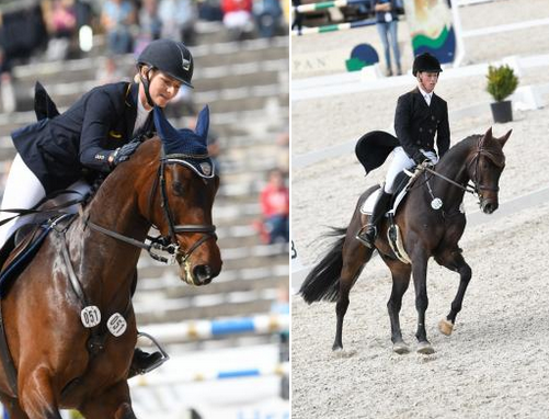 Foto: Julia Krajewski/Chipmunk FRH und Felix Etzel/Bandit bei Ihren Auftritten in Marbach 2018 bzw. 2017 - Fotograf: Thomas Hartig/equistock.de