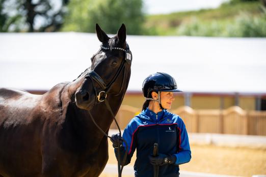 Foto: Léonie Guerra, Dressurreiterin aus Liechtenstein startet in Kronberg bei der Europameisterschaften in der Altersklasse U25 - Fotograf: Łukasz Kowalski