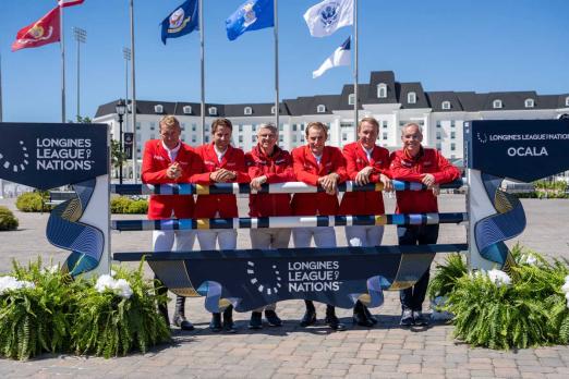 Foto: Das deutsche Team bei der zweiten Station der Longines League of Nations in Ocala - Fotograf: FEI