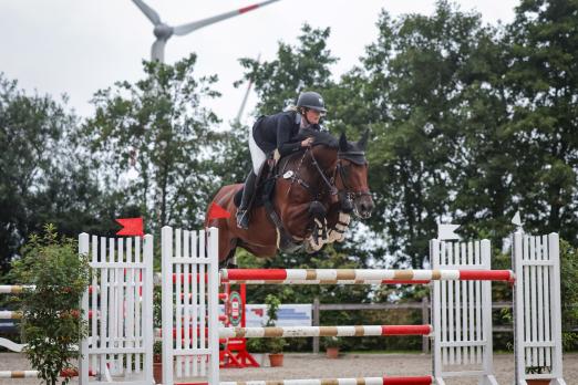 Foto: Marieke Reimers (RuFV Nutteln u.U. e.V.) gewann bereits im Vorjahr bei den Friedrichskoog Classics. In diesem Jahr wurde es ein weiterer S*-Sieg mit Cidre - Fotograf: Photo Rocket