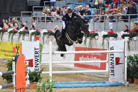 Foto: Max Kühner und sein erst siebenjähriger PSG Final wurden hervorragende Zweite im Christian Salaba Gedächtnisspringen um den Preis von Wien Wert - Fotograf: © Horse Sports Photo 