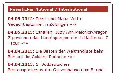 Der reitturniere.de-Newsstream für Ihre Homepage