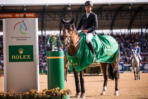 Foto: Vorjahressieger des Rolex Grand Prix, Gerrit Nieberg, zusammen mit seinem Wallach Ben - Fotograf: CHIO Aachen/ Franziska Sack
