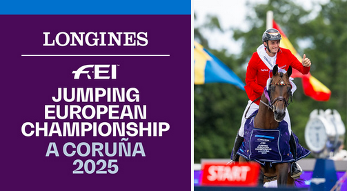 Foto: Richard Vogel ist Europameister im Springreiten 2025 - Fotograf: FEI/Benjamin Clark
