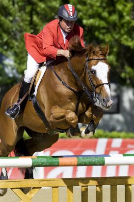 Foto: Immer auf Angriff unterwegs: Hugo Simon und sein neues Starpferd C.T. - Fotograf: Michael Rzepa