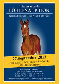 1. Internationale Fohlenauktion Stall Maaas J. Hell * Stall Björn Nagel