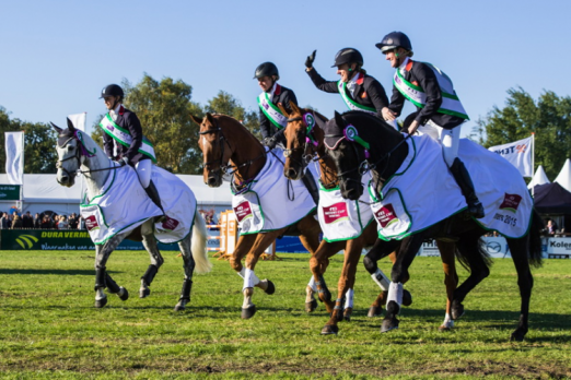 Great Britain, the only nation to contest all seven legs of the FEI Nations Cup™ Eventing 2015, were confirmed winners of this exciting series at Boekelo (NED) today (11 October 2015). (Eventing Photo/FEI) 