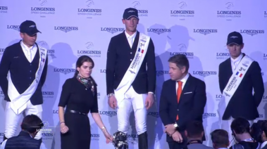 Foto: das Treppchen der LONGINES Speed Challenge 2016 in Paris