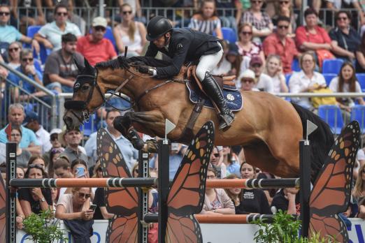 Foto: Im Höhenflug zum Sieg: Harrie Smolders und Zinius - Fotograf: equistock.de