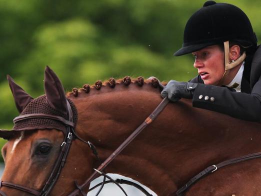 Foto: Eva Bitter reitet auf Perigueux bei den deutschen Meisterschaften in Balve. - Fotograf: Fabian Stratenschulte - dpa