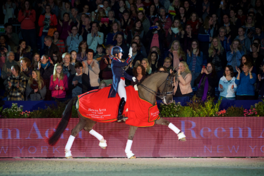 Reigning champions, Great Britain’s Charlotte Dujardin and Valegro, strutted to victory once again at the sixth leg of the Reem Acra FEI World Cup™ Dressage 2014/2015 Western European League in Amsterdam, The Netherlands today. (FEI/Arnd Bronkhorst) 