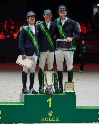 Foto: Die Top 3 des Rolex IJRC Top 10 Final 2025: Brash vor Farrington und Vogel - Fotograf: IJRC und F. Petroni