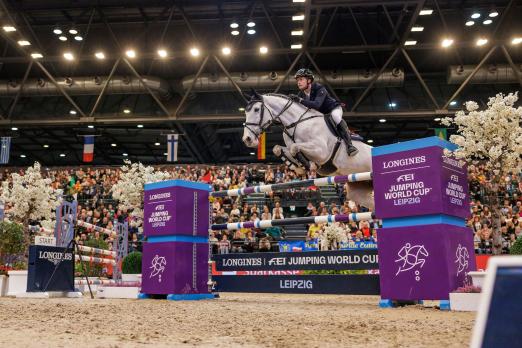 Foto: Gerrit Nieberg und Blues D’Aveline gewannen im Januar die Etappe des Longines FEI Jumping World Cup™ bei der PARTNER PFERD in Leipzig - Fotogaf: Sportfotos-Lafrentz.de 