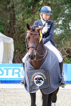Foto: Doppel-Siegerin Ingrid mit Hengst Franziskus – zweimal persönliche Bestleistung für das Paar in Elmlohe - Fotograf: Tessa Pfeil Photography 