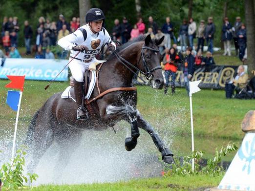 Foto: Michael Jung liegt mit seinem Pferd River of Joy auf Meisterschaftskurs. - Fotograf: Jochen Lübke - dpa