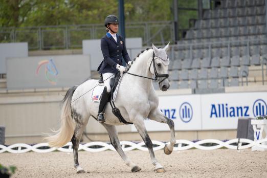 Foto: Das Foto zeigt Kate Shoemaker mit ihrer Stute Vianne in einer Para-Dressurprüfung beim CHIO Aachen CAMPUS Turnier - Fotograf: Leonie Minten/CHIO Aachen CAMPUS