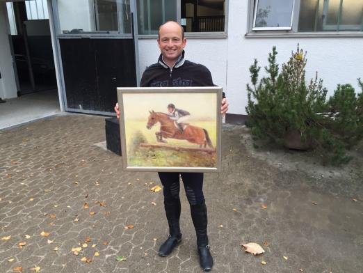 Foto: Olympiasieger Michael Jung nach der Signatur des Bildes - Fotograf: privat