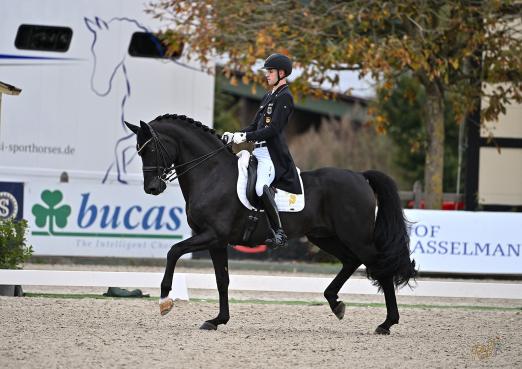 Foto: Die Piaff-Förderpreis - Vorbereitungsprüfung, Preis der Liselott Schindling Stiftung zur Förderung des Dressursports, wurde von Moritz Treffinger und Cadeau Noir gewonnen - Fotograf: © Foto Rüchel