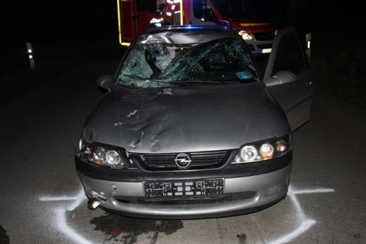 Foto: Auto nach Zusammenstoß mit einem Pferd - Fotograf: Kreispolizeibehörde Höxter