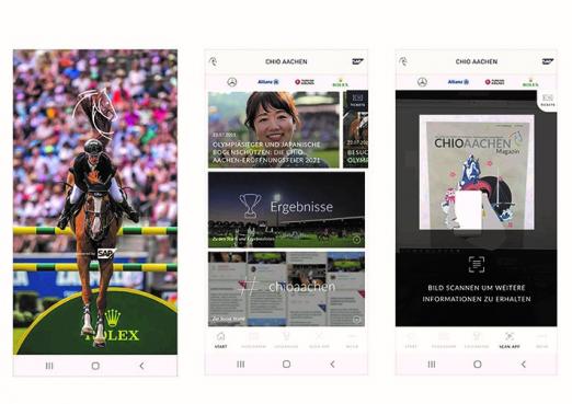 Foto: Screenshots der CHIO Aachen-App. 