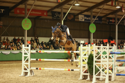 Foto: Siegten vor großer Kulisse im ersten Championat von Gahlen - Frederic Tillmann und By Balou - Fotograf: Denise Buerstätte