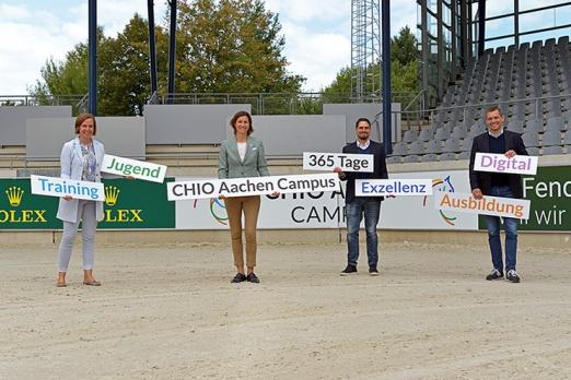 Foto: Birgit Rosenberg, Stefanie Peters, Stefan Knopp und Michael Mronz stellten den CHIO Aachen CAMPUS vor - Fotograf: CHIO Aachen/ Holger Schupp