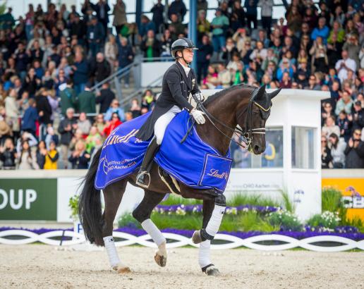 Foto: Isabell Werth mit ihrer Wendy beim CHIO Aachen 2024 - Dort siegte das Paar im Lindt-Preis - Fotograf: CHIO Aachen/Arnd Bronkhorst