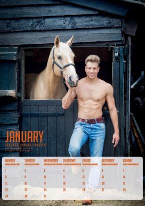 Foto: Januar Horse and Hunk Kalender 2018 - Fotograf: Johnny van Bergen