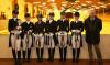 Foto: Dressurprüfung Kl. S* für Junioren und Junge Reiter: v.l. Hannah von Wallwitz, Leonie Krull, Juliette Fischer, Ilene Wiese, Laura Betz, Lisa Prummenbaum & Richter Ralph Schmidt - Fotograf: ADC