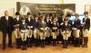 Foto: Die Siegerehrung der Pony-FEI-Finalprüfung mit Richter Harry Lorenz, der Siegerin Ida Janetzko und den Platzierten - Fotograf: Ankumer Dressur Club