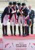 Fabienne Lutkemeier, Kristina Sprehe, Helen Langehanenberg and Isabell Werth clinched yet another team victory for Germany at the FEI European Dressage Championships at Herning, Denmark in 2013. (FEI/Kit Houghton) 